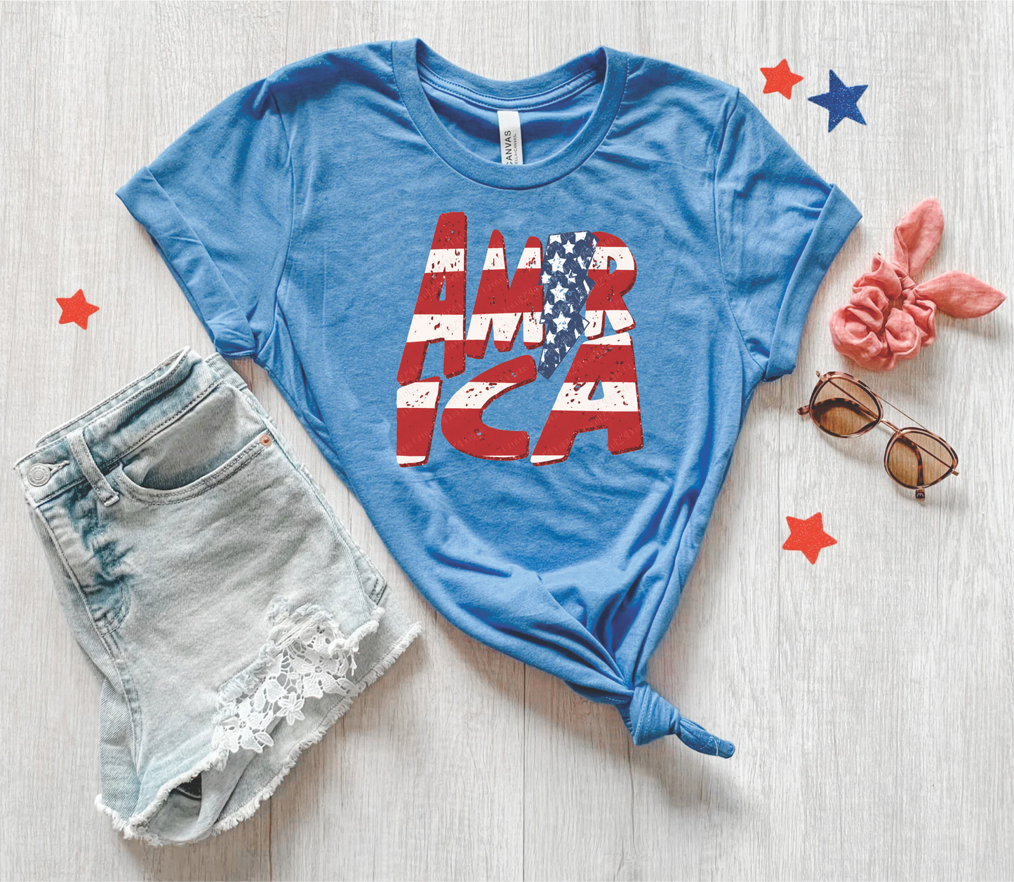 AMERICA LIGHTNING BOLT - COLUMBIA BLUE