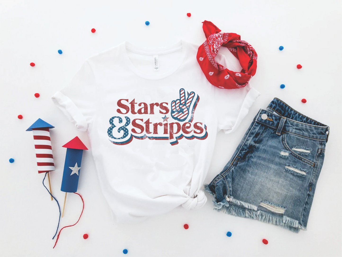 STARS AND STRIPES -WHITE