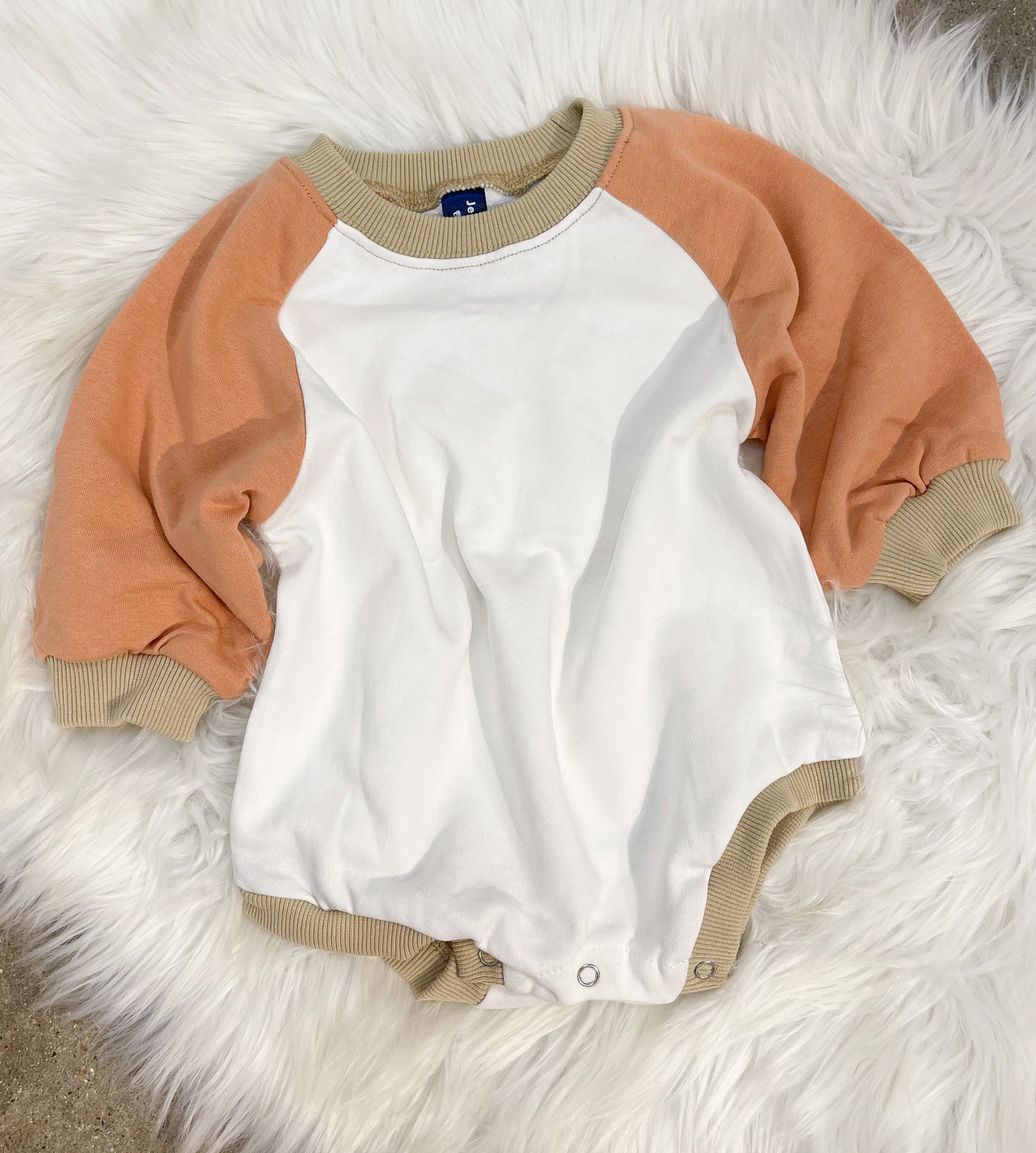 BUBBLE ROMPER COLOR BLOCK - ORANGE