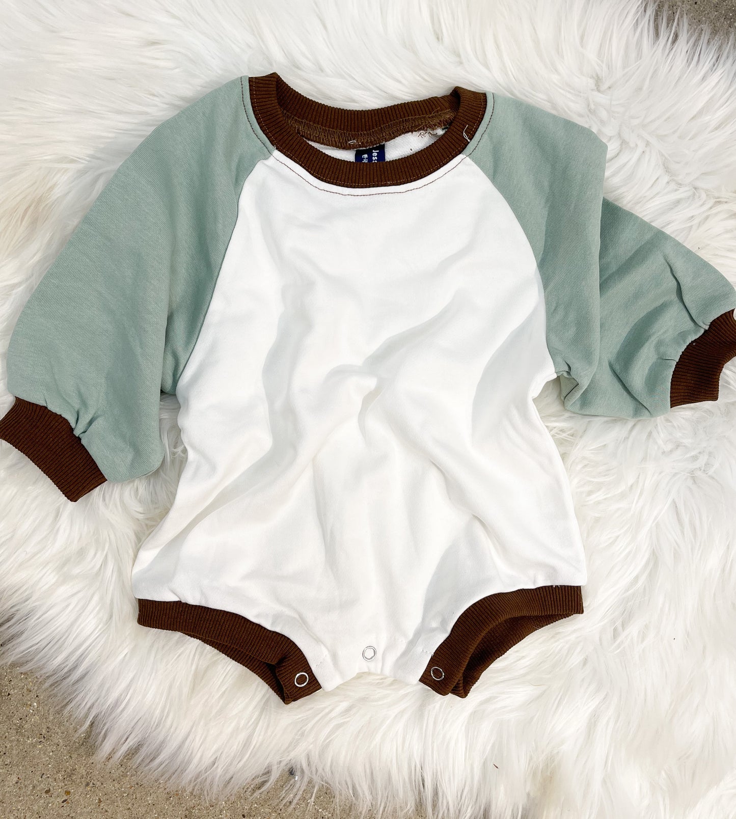 BUBBLE ROMPER COLOR BLOCK - GREEN