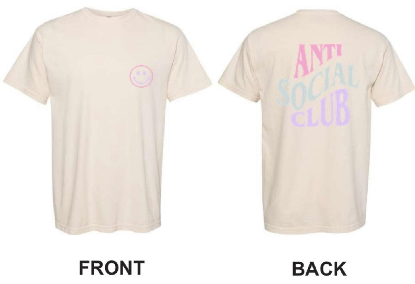 ANTI SOCIAL CLUB BACK DESIGN -IVORY COMFORT COLORS
