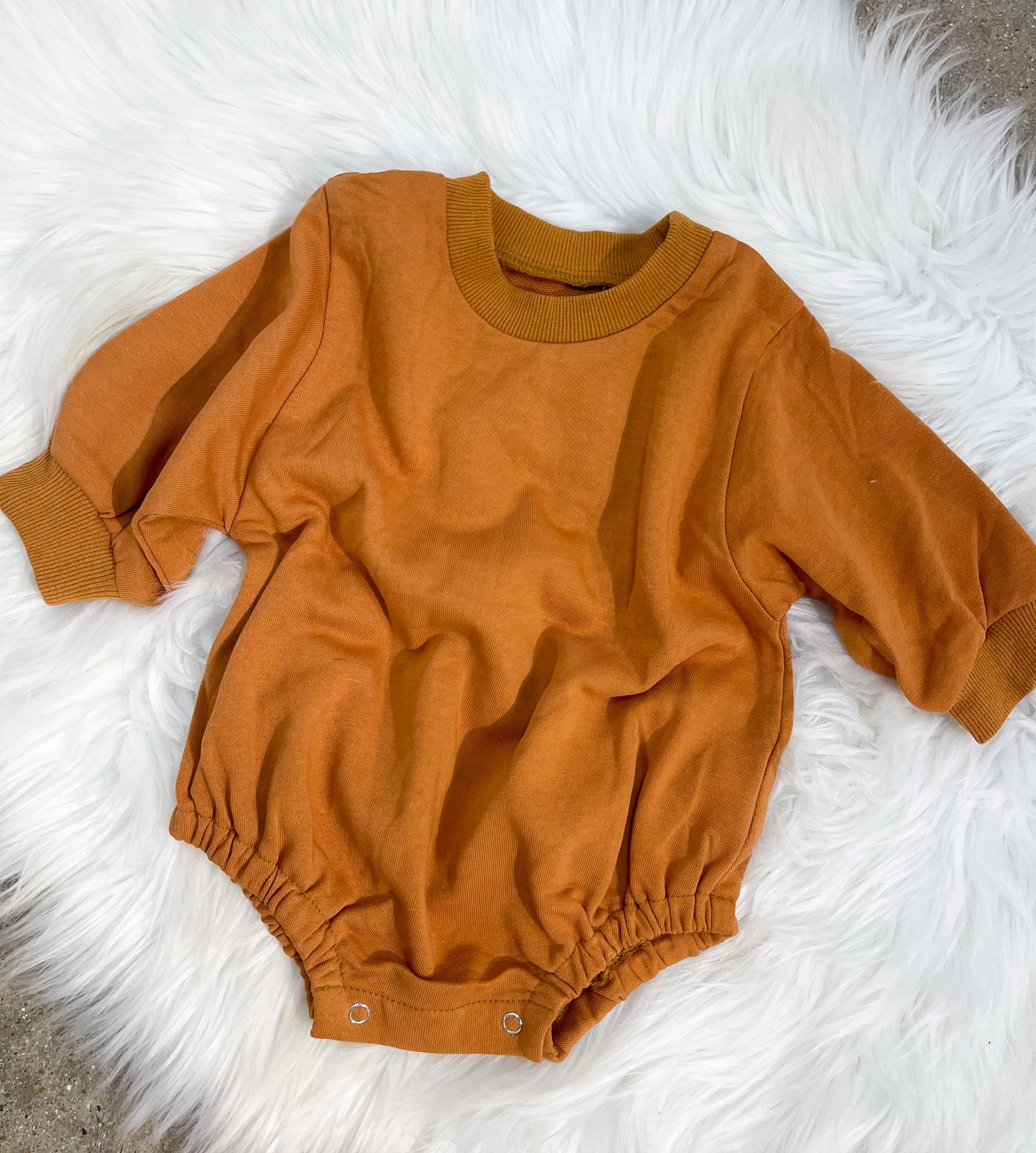 BUBBLE ROMPER SOLID - CAMEL