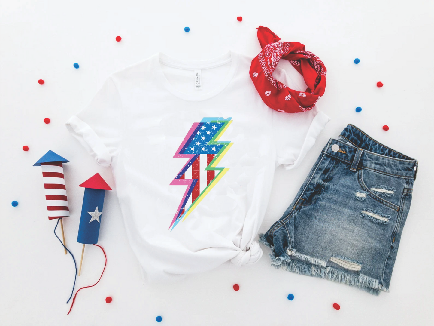 NEON LIGHTNING BOLT - WHITE
