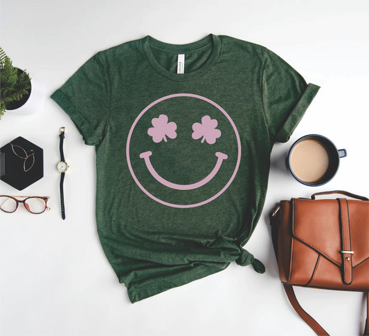 SHAMROCK SMILEY (GREEN) - PINK