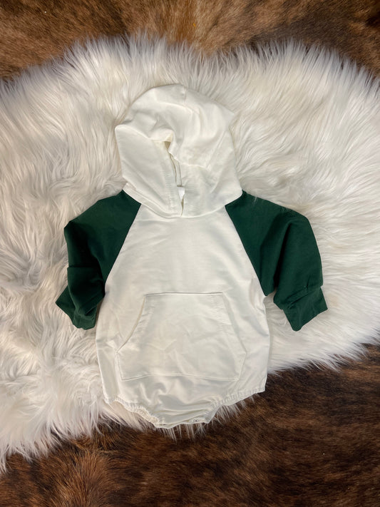 HOODIE BUBBLE ROMPER - GREEN