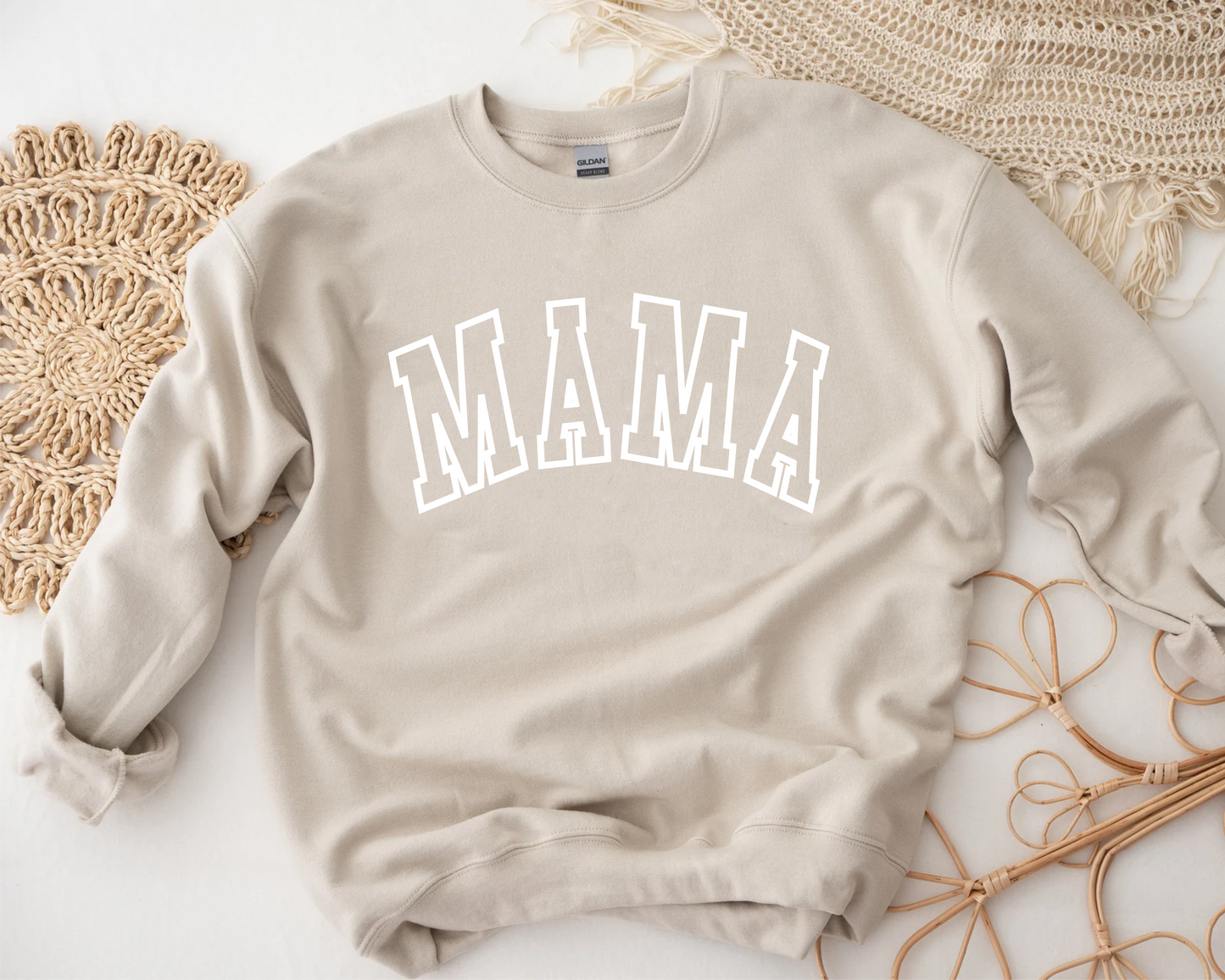 MAMA BLOCK LETTERS SWEATSHIRT- SANDSTONE